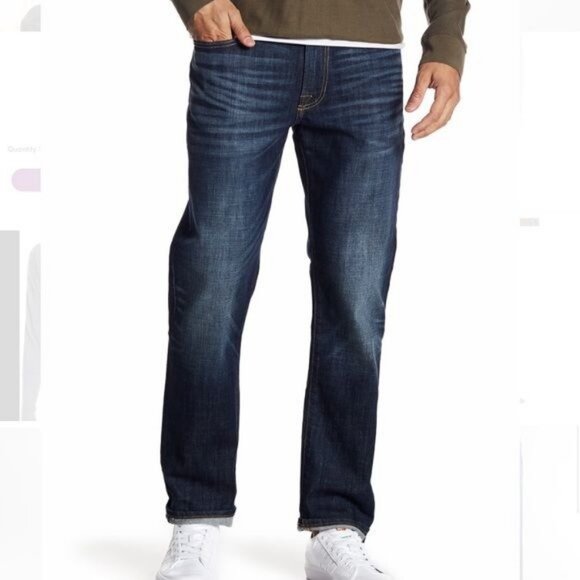Lucky Brand Other - Lucky Brand 121 Slim Straight Dark Indigo Denim Jeans Men Size 34x30